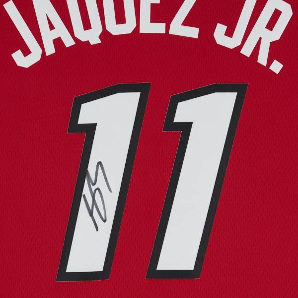 Игровая джерси Jaime Jaquez Jr. Miami Heat Autographed Fanatics Authentic Jordan Brand Red Statement Edition Swingman