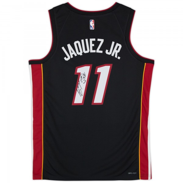 Игровая джерси Jaime Jaquez Jr. Miami Heat Autographed Fanatics Authentic Nike Black Icon Swingman with Juan Wick Inscription