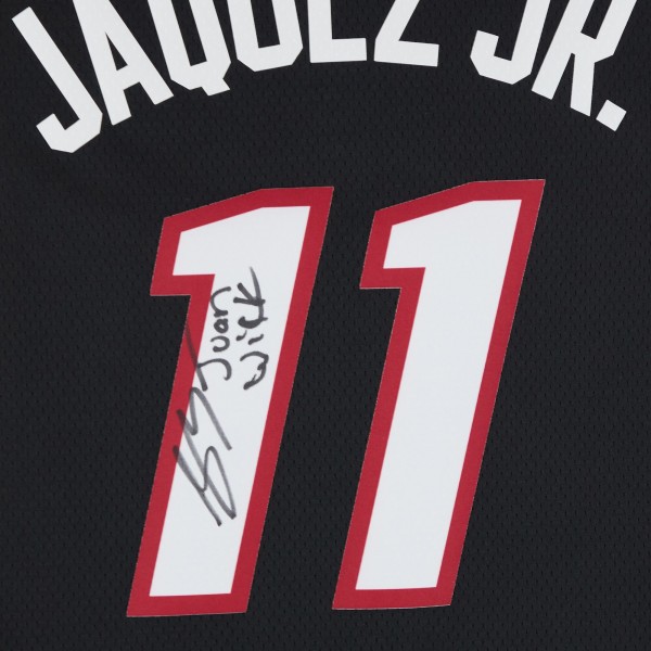 Игровая джерси Jaime Jaquez Jr. Miami Heat Autographed Fanatics Authentic Nike Black Icon Swingman with Juan Wick Inscription