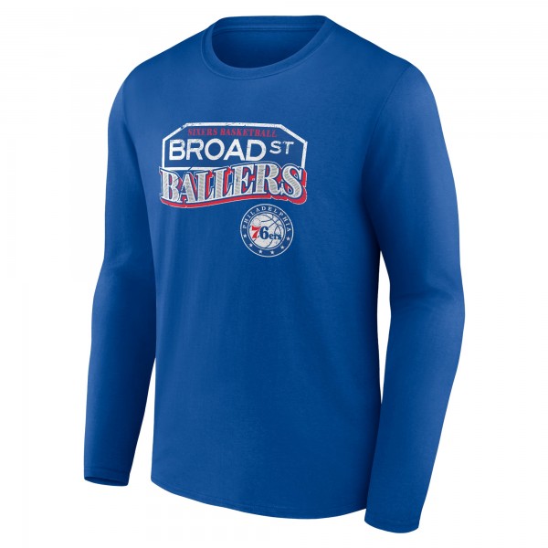 Philadelphia 76ers Royal Pick & Roll Coverage Long Sleeve T-Shirt