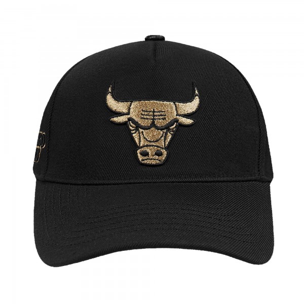Бейсболка Chicago Bulls Pro Standard Black Metallic Logo Pinch Front