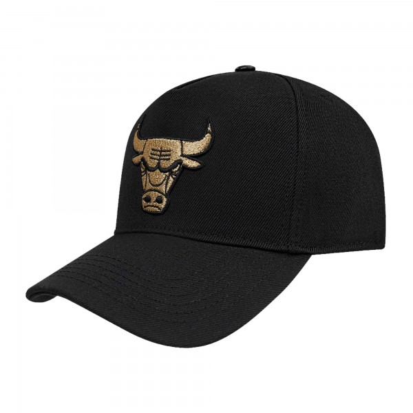 Бейсболка Chicago Bulls Pro Standard Black Metallic Logo Pinch Front