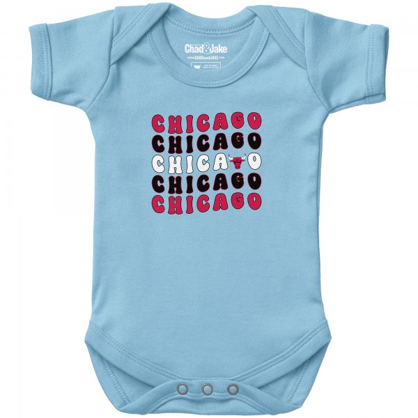 Newborn & Малышам Chicago Bulls Chad & Jake Light Blue Groovy Bodysuit