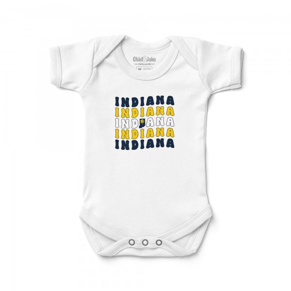 Newborn & Малышам Indiana Pacers Chad & Jake White Groovy Bodysuit