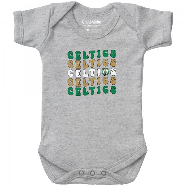 Newborn & Малышам Boston Celtics Chad & Jake Heather Gray Groovy Bodysuit