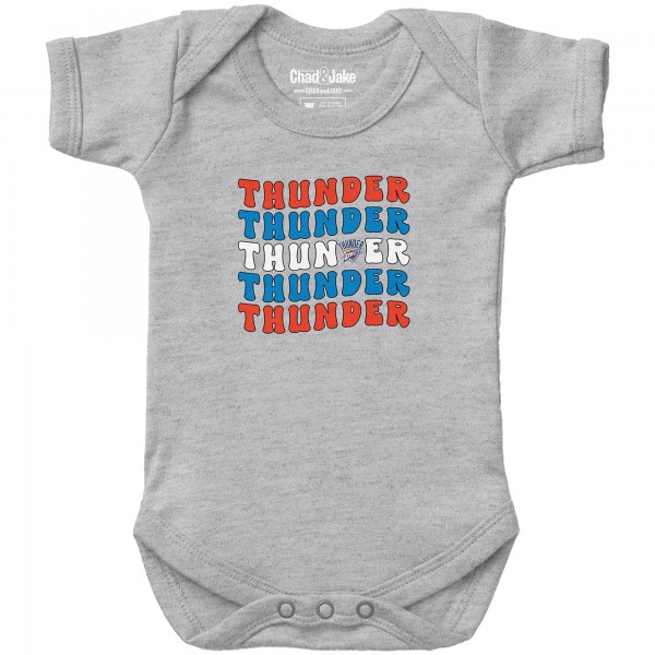 Newborn & Малышам Oklahoma City Thunder Chad & Jake Heather Gray Groovy Bodysuit