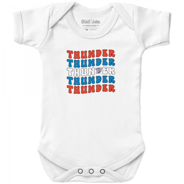 Newborn & Малышам Oklahoma City Thunder Chad & Jake White Groovy Bodysuit