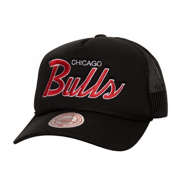 Бейсболка Chicago Bulls Mitchell & Ness Script Sidepatch Trucker - Black