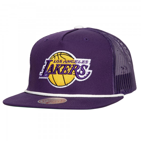 Бейсболка Los Angeles Lakers Mitchell & Ness Purple Roper Meshback Trucker