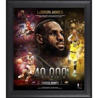 LeBron James Los Angeles Lakers Fanatics Authentic Framed 15 x 17 40,000 Career Points Collage