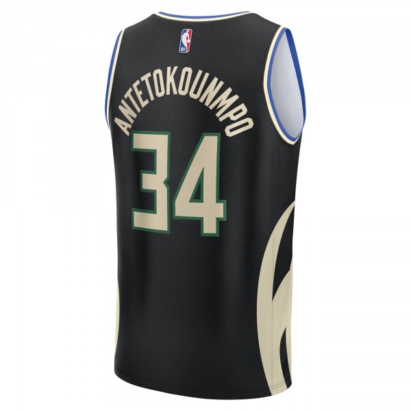 Джерси Milwaukee Bucks Giannis Antetokounmpo Fanatics Black Fast Break Replica Player - Statement Edition