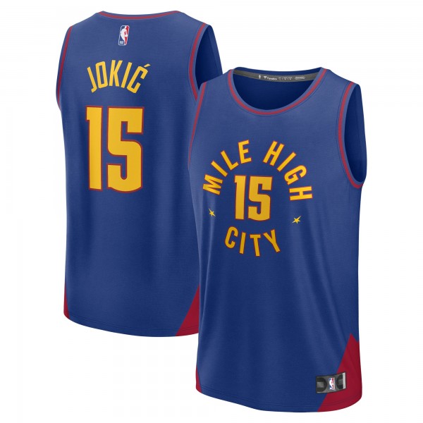 Джерси Denver Nuggets Nikola Jokic Fanatics Blue Fast Break Replica Player - Statement Edition