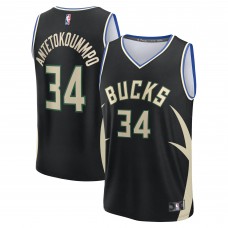 Подростковая Milwaukee Bucks Giannis Antetokounmpo Fanatics Black Fast Break Replica Player Jersey - Statement Edition
