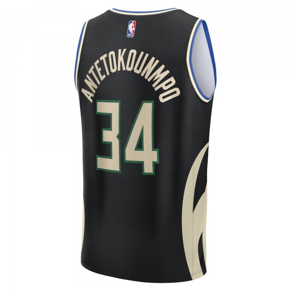 Подростковая Milwaukee Bucks Giannis Antetokounmpo Fanatics Black Fast Break Replica Player Jersey - Statement Edition