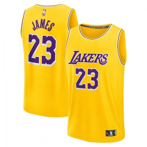 Игровая джерси LeBron James Los Angeles Lakers Youth Fast Break Replica Player - Icon Edition - Gold