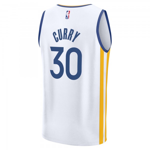 Подростковая Golden State Warriors Stephen Curry Fanatics White Fast Break Replica Player Jersey - Association Edition