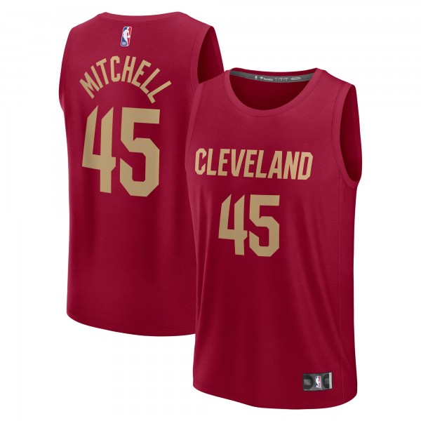 Подростковая Cleveland Cavaliers Donovan Mitchell Fanatics Wine Fast Break Replica Player Jersey - Icon Edition