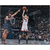 Tyler Herro Miami Heat Autographed Fanatics Authentic 16 x 20 Shooting vs. Brooklyn Nets Photograph