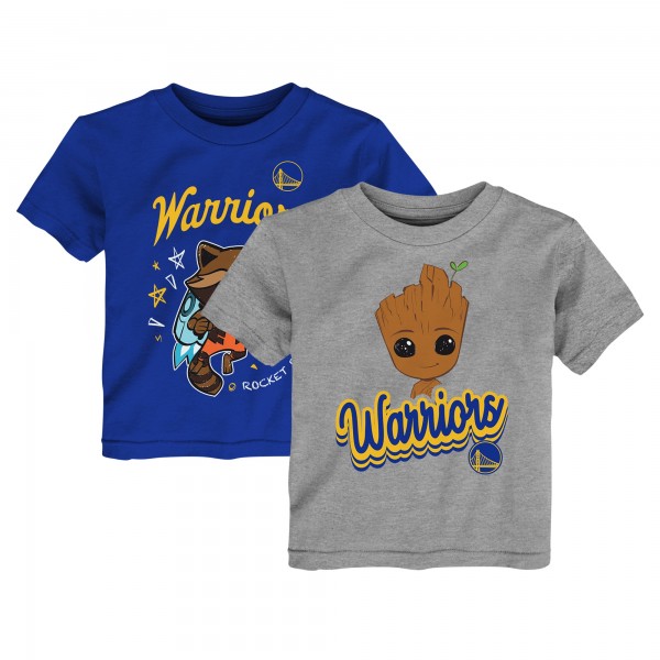 Toddler Golden State Warriors Heather Gray Two-Piece Guardians Of The Galaxy T-Shirt Set