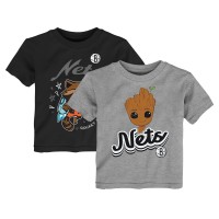 Toddler Brooklyn Nets Heather Gray Two-Piece Guardians Of The Galaxy T-Shirt Set