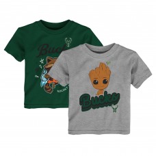 Toddler Milwaukee Bucks Heather Gray Two-Piece Guardians Of The Galaxy T-Shirt Set