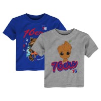 Toddler Philadelphia 76ers Heather Gray Two-Piece Guardians Of The Galaxy T-Shirt Set