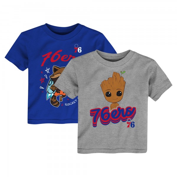 Toddler Philadelphia 76ers Heather Gray Two-Piece Guardians Of The Galaxy T-Shirt Set