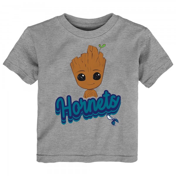 Toddler Charlotte Hornets Heather Gray Two-Piece Guardians Of The Galaxy T-Shirt Set
