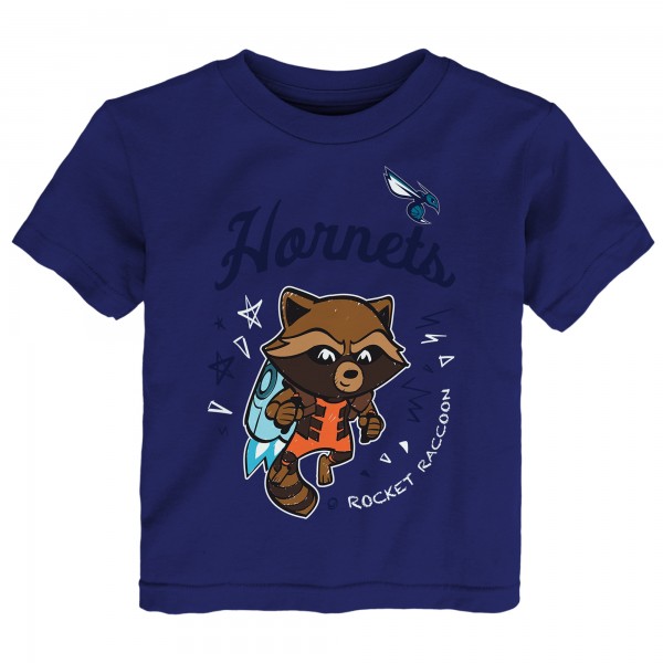 Toddler Charlotte Hornets Heather Gray Two-Piece Guardians Of The Galaxy T-Shirt Set