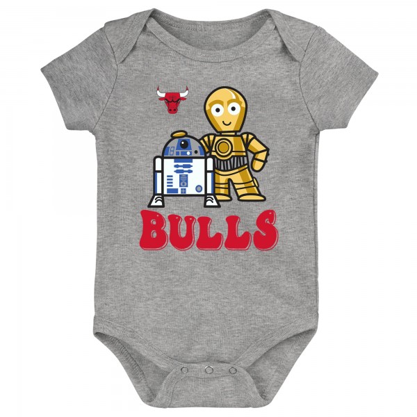 Newborn & Малышам Chicago Bulls Heather Gray Star Wars R2-D2 & C-3PO Best Buds Bodysuit