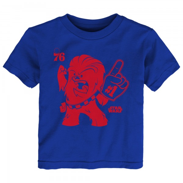 Toddler Philadelphia 76ers Royal Star Wars Chewie #1 Fan T-Shirt