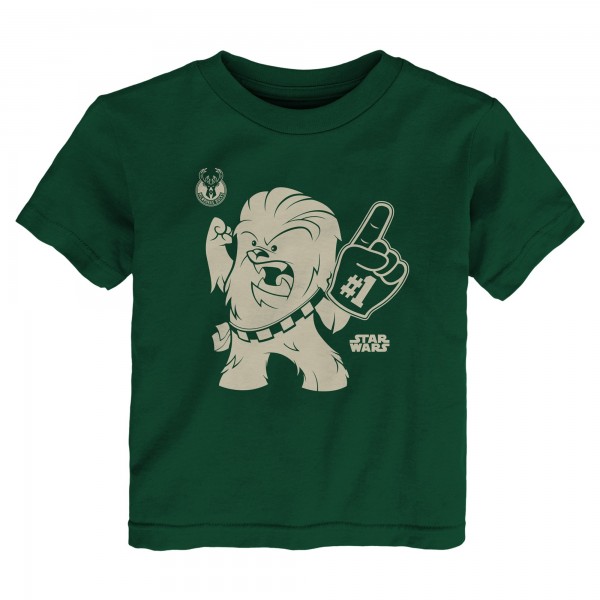 Toddler Milwaukee Bucks Green Star Wars Chewie #1 Fan T-Shirt