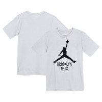 Preschool Brooklyn Nets Jordan Brand White Essential Jumpman T-Shirt