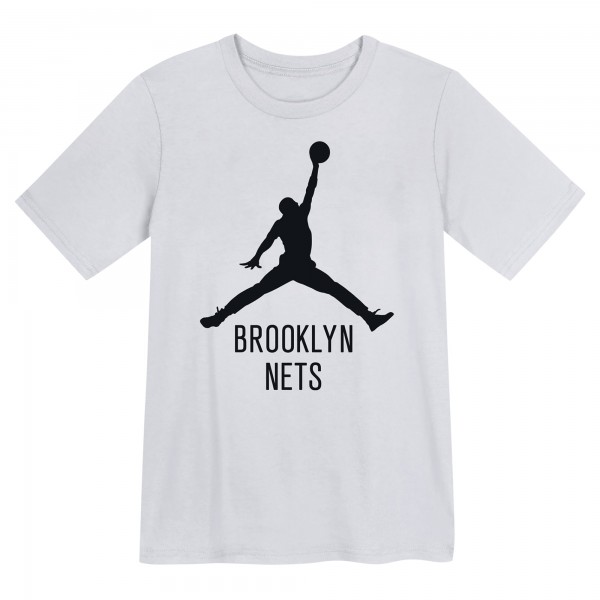 Preschool Brooklyn Nets Jordan Brand White Essential Jumpman T-Shirt