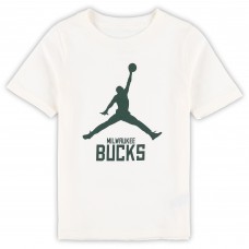 Preschool Milwaukee Bucks Jordan Brand Cream Essential Jumpman T-Shirt