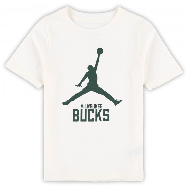 Preschool Milwaukee Bucks Jordan Brand Cream Essential Jumpman T-Shirt