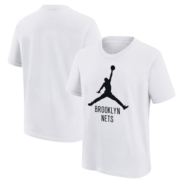 Детская футболка Brooklyn Nets Jordan Brand White Essential Jumpman Logo
