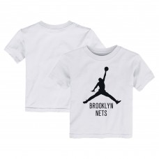 Toddler Brooklyn Nets Jordan Brand White Essential Jumpman T-Shirt
