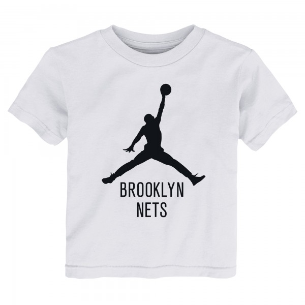 Toddler Brooklyn Nets Jordan Brand White Essential Jumpman T-Shirt