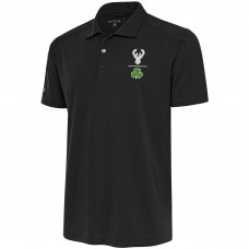 Milwaukee Bucks Antigua Charcoal Shamrock Tribute Polo
