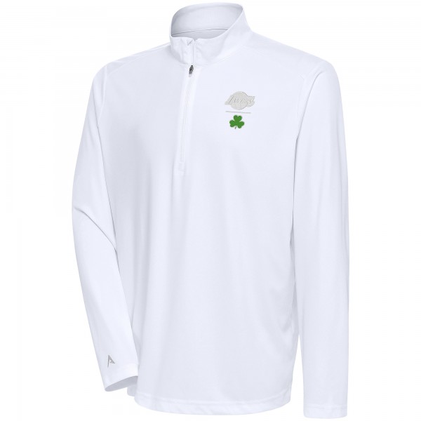 Кофта на короткой молнии Los Angeles Lakers Antigua Shamrock Tribute - White