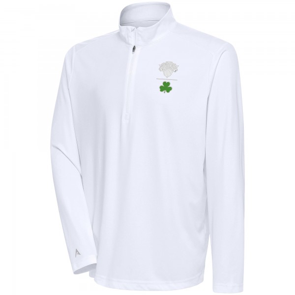 Кофта на короткой молнии New York Knicks Antigua Shamrock Tribute - White