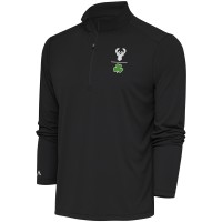 Кофта на короткой молнии Milwaukee Bucks Antigua Shamrock Tribute - Charcoal