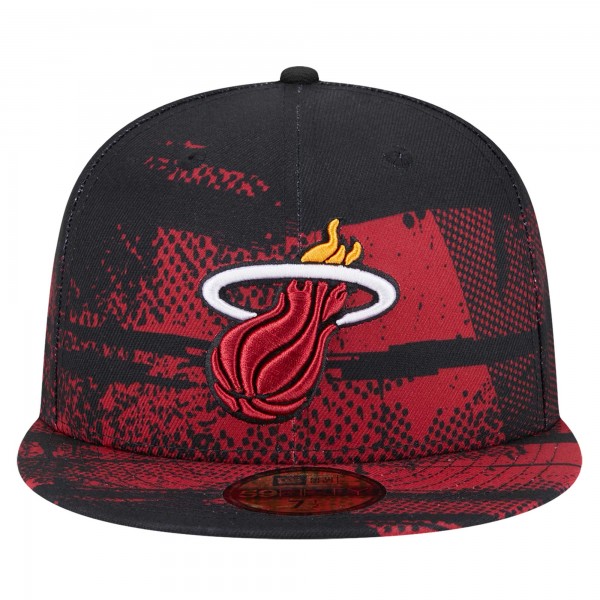 Бейсболка Miami Heat New Era Black Tip-Off 59FIFTY
