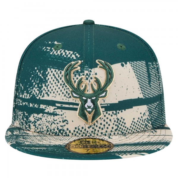 Бейсболка Milwaukee Bucks New Era Hunter Green Tip-Off 59FIFTY