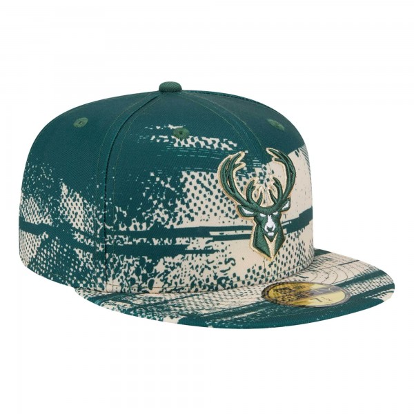 Бейсболка Milwaukee Bucks New Era Hunter Green Tip-Off 59FIFTY