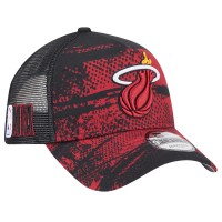 Бейсболка Miami Heat New Era Black/Red Tip Off A-Frame Trucker 9FORTY