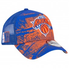 Бейсболка New York Knicks New Era Blue/Orange Tip Off A-Frame Trucker 9FORTY