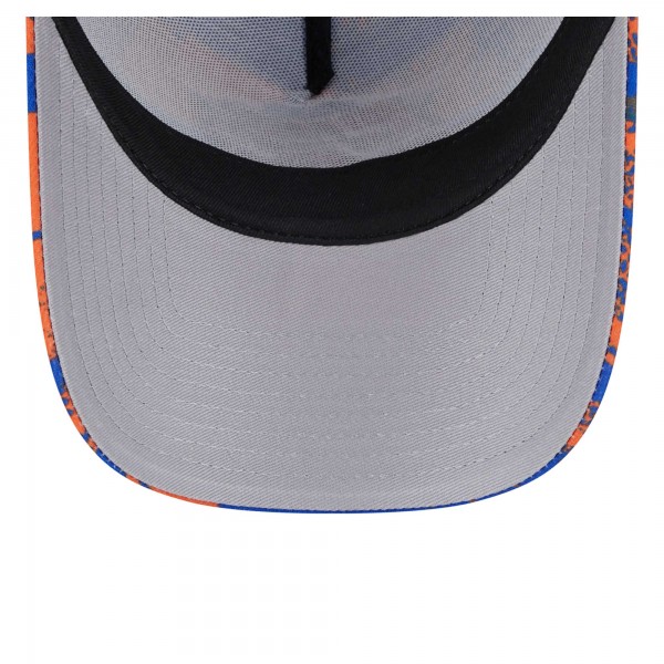 Бейсболка New York Knicks New Era Blue/Orange Tip Off A-Frame Trucker 9FORTY