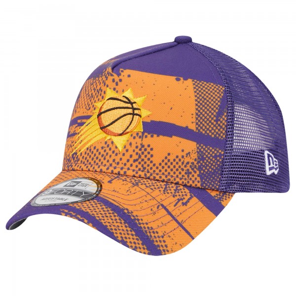 Бейсболка Phoenix Suns New Era Purple/Orange Tip Off A-Frame Trucker 9FORTY